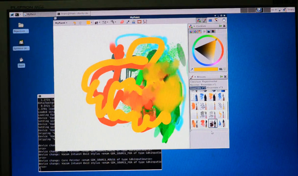 Mypaint v1.1 with Wacom tablet on cubieboard2, minimal 2d acceleration